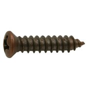 MIDWEST FASTENER Sheet Metal Screw, #8 x 3/4 in, Antique Copper Steel Oval Head Phillips Drive, 30 PK 63292